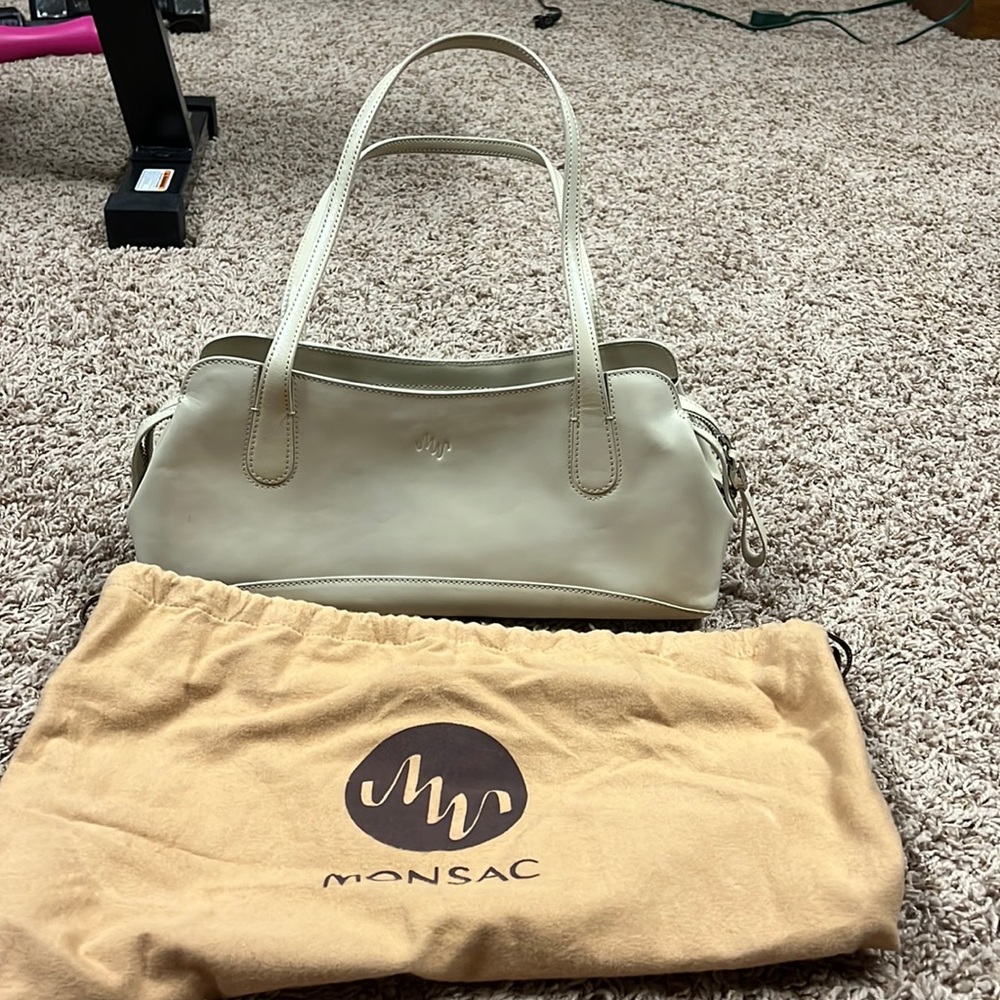 Monsac bone colored shoulder bag
